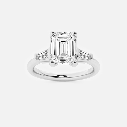 Calla Bezel-Set Emerald Diamond Engagement Ring