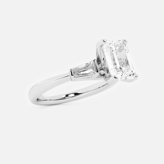 Calla Bezel-Set Emerald Diamond Engagement Ring