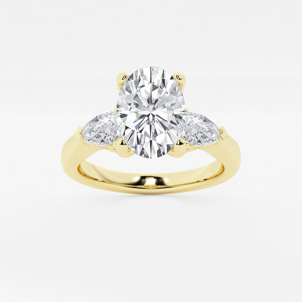Aurora Oval Diamond Solitaire in Yellow Gold