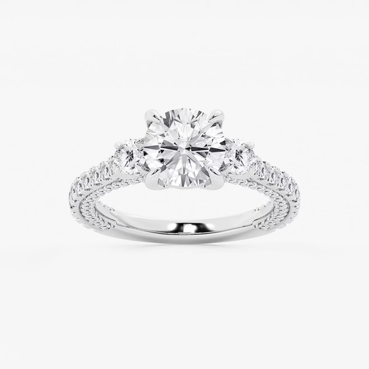 Celeste Round Cut Engagement Solitaire in White Gold