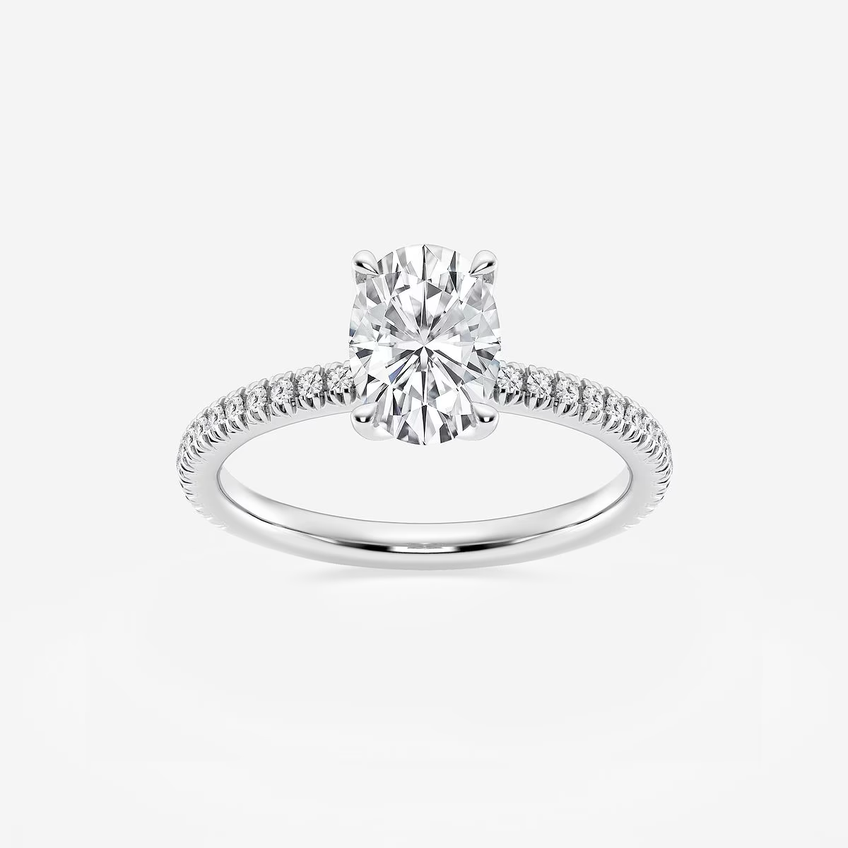 Platina Platinum Oval Cut Solitaire Ring