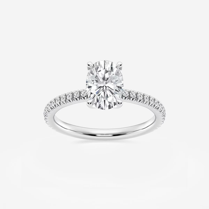 Platina Platinum Oval Cut Solitaire Ring