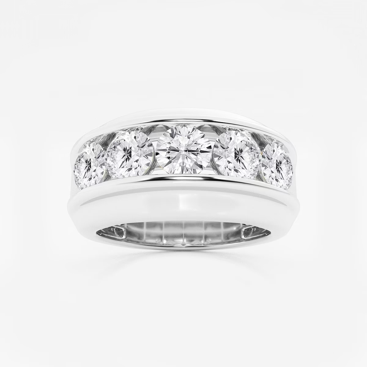 Men's Round Channel Set Wedding Band
