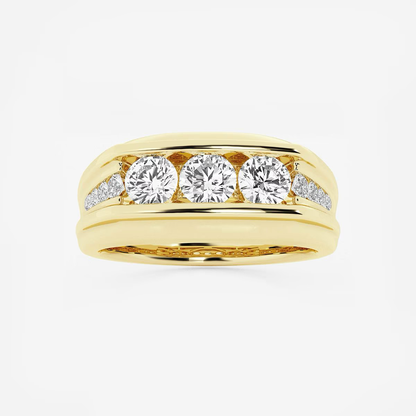 1 Ct Round Lab Grown Diamond Men's Channel Set Ring