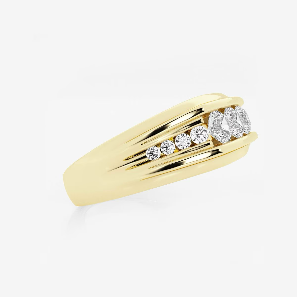 1 Ct Round Lab Grown Diamond Men's Channel Set Ring