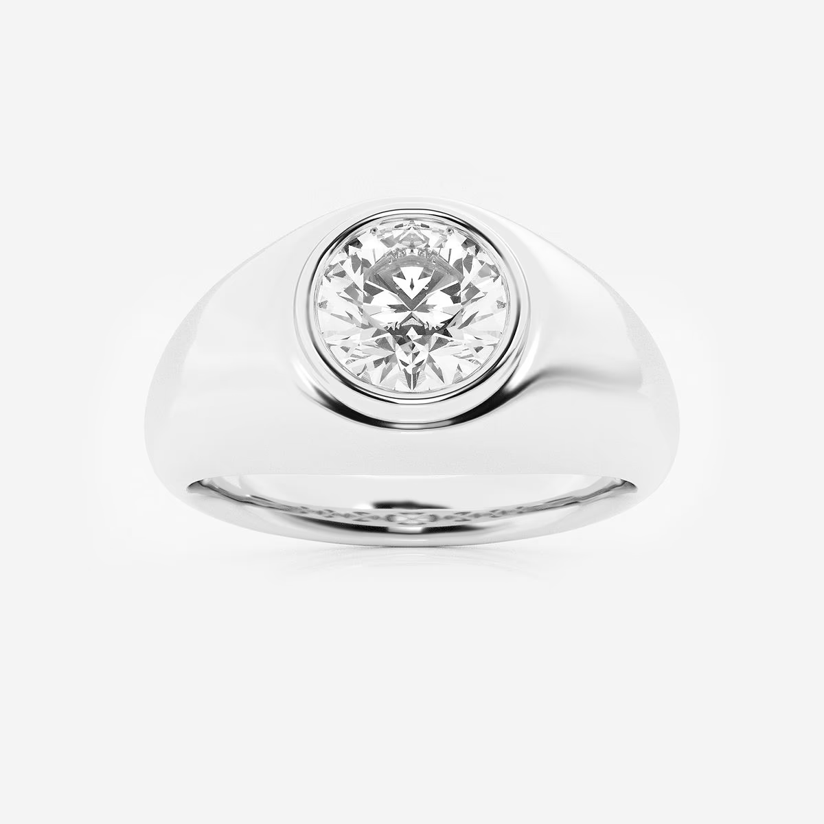 2 Ct Round Lab Grown Diamond Men's Solitaire Ring