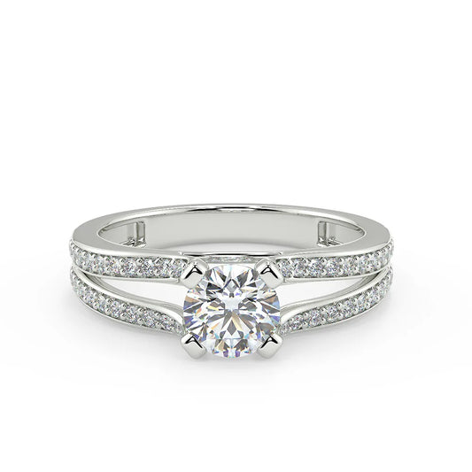 Aurora Split Shank Diamond Ring