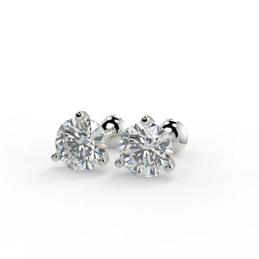 Brilliant F VS1 Lab Grown Diamond Solitaire Stud Earrings