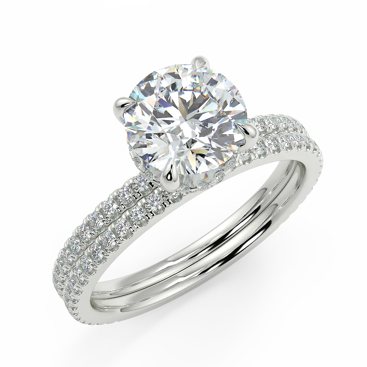 Timeless Elegance F VS1 Lab Grown Diamond Engagement Ring