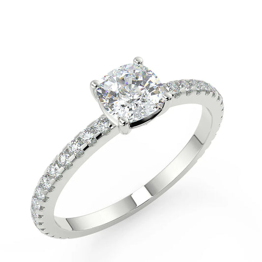 Cushion Radiance E VS1 Lab Grown Diamond Engagement Ring