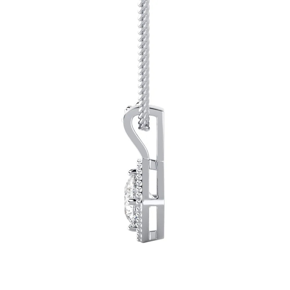 Geometric Halo E VS1 Lab Grown Diamond Pendant
