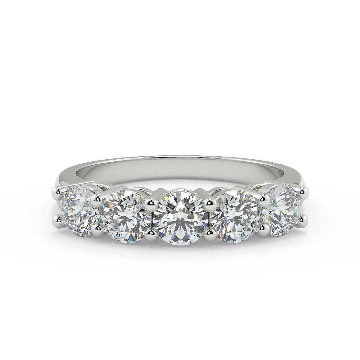 Five-Stone Eternity F VS2 Lab Grown Diamond Band