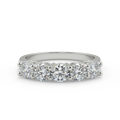Five-Stone Eternity F VS2 Lab Grown Diamond Band