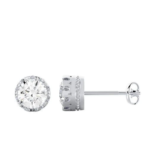 Artisan Edge F VS1 Lab Grown Diamond Stud Earrings