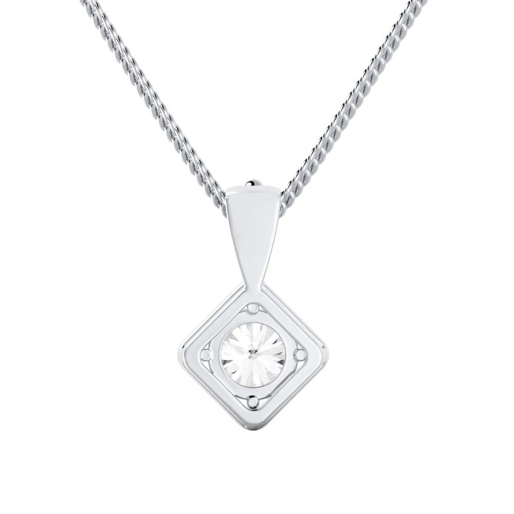Geometric Halo E VS1 Lab Grown Diamond Pendant