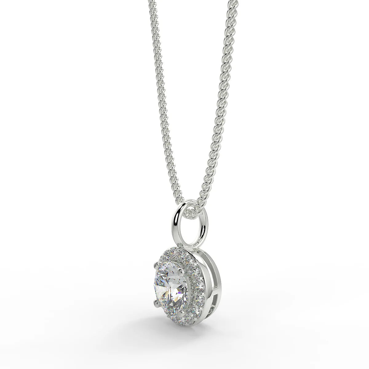 Radiant Aura F VVS2 Lab Grown Diamond Pendant