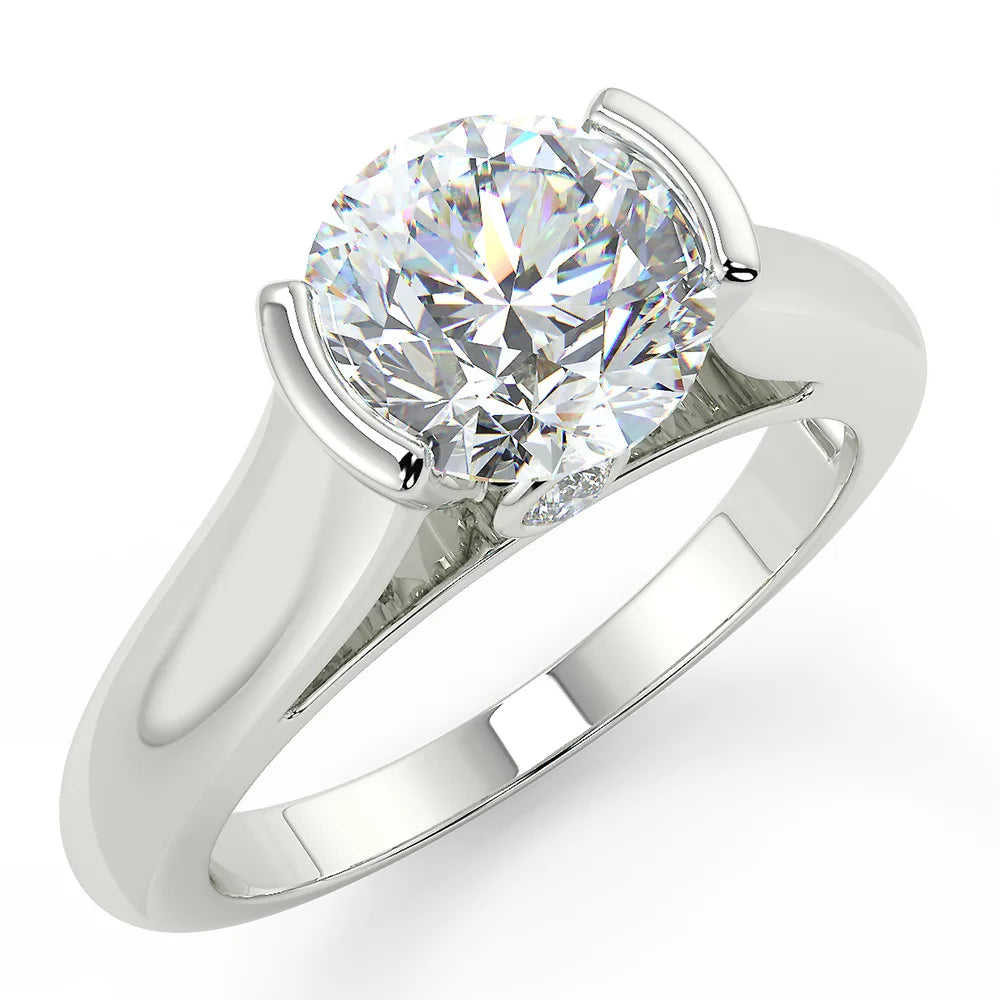 Modern Embrace F VVS1 Lab Grown Diamond Engagement Ring