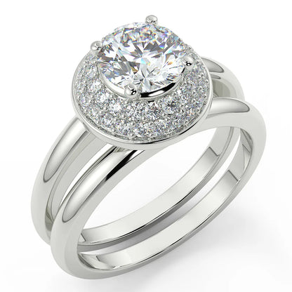 The Halo Radiance Lab Grown Diamond Bridal Set
