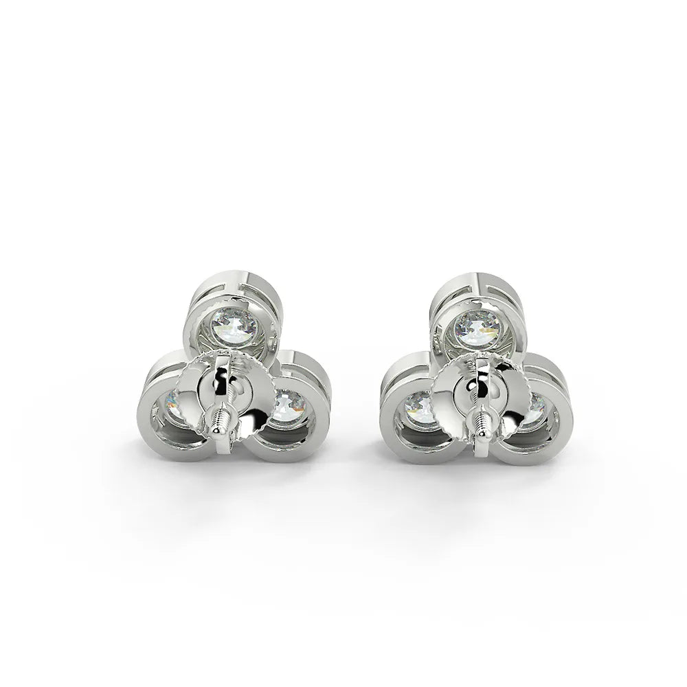 Dazzling Halo F VVS2 Lab Grown Diamond Stud Earrings