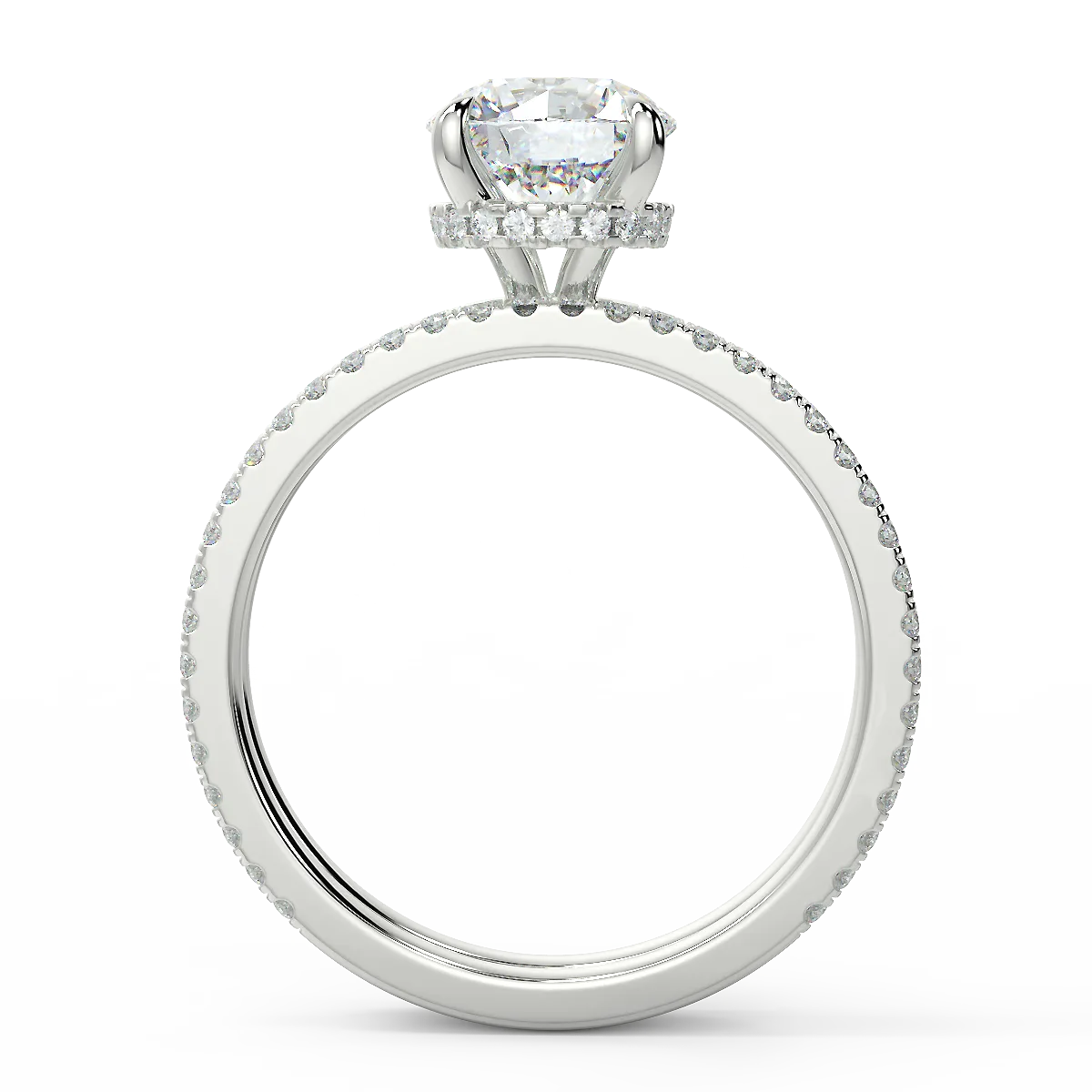 Timeless Elegance F VS1 Lab Grown Diamond Engagement Ring