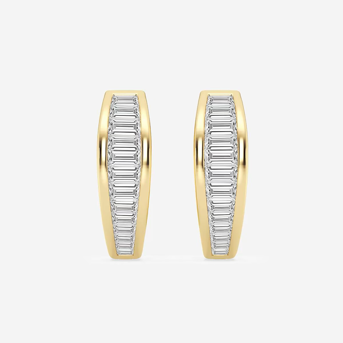 Halo-Line-Thin-Baguette-Cut-Diamond-Hoop-Earrings-for-Daily-Wear