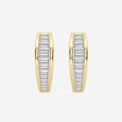 Halo-Line-Thin-Baguette-Cut-Diamond-Hoop-Earrings-for-Daily-Wear