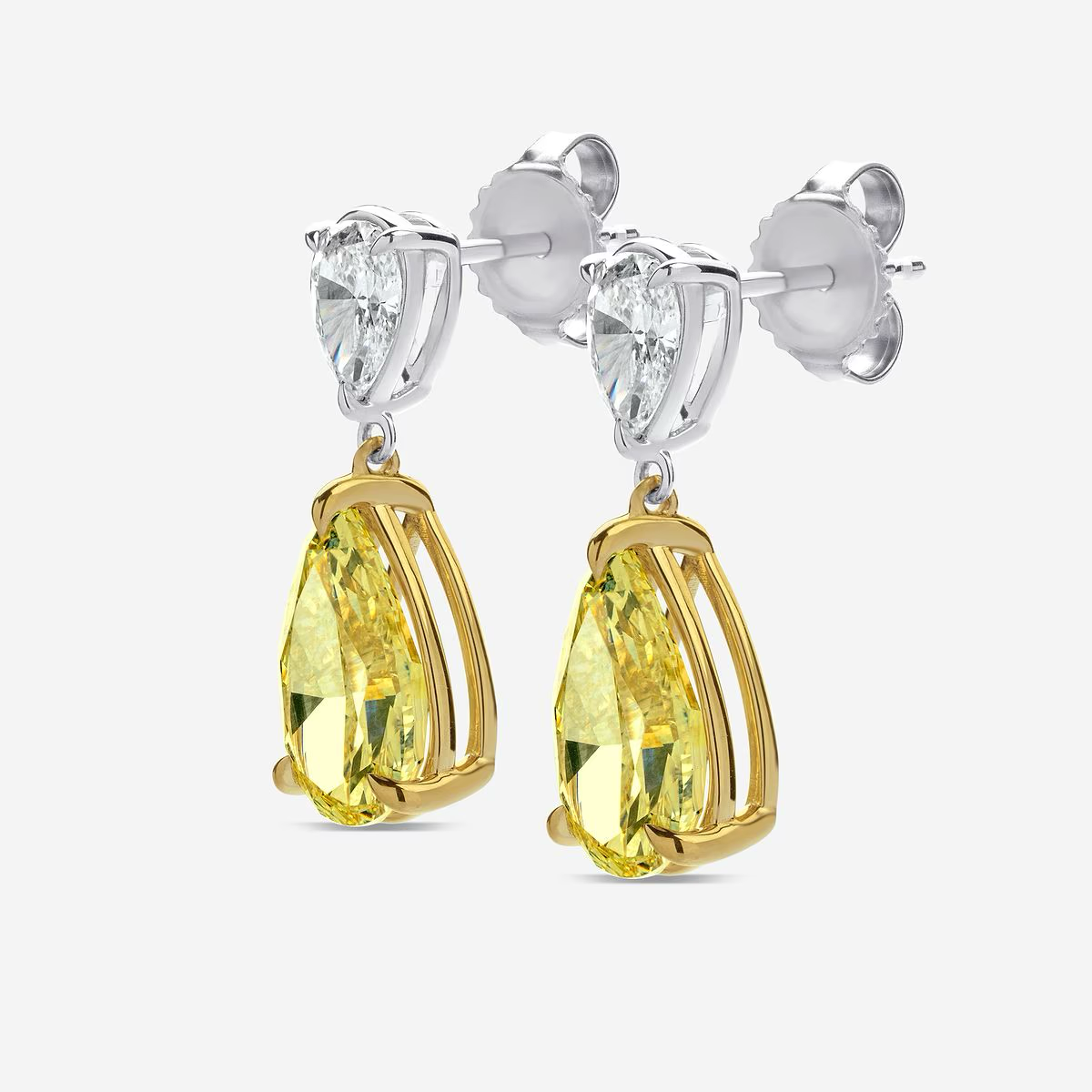Fancy-Canary-Drops-Pear-Cut-Solitaire-Earrings