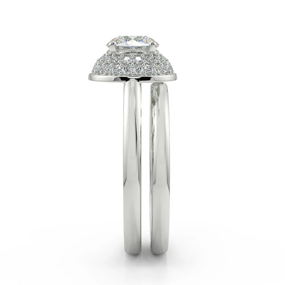 The Halo Radiance Lab Grown Diamond Bridal Set