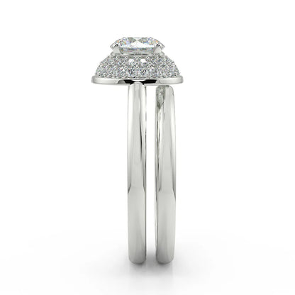 The Halo Radiance Lab Grown Diamond Bridal Set