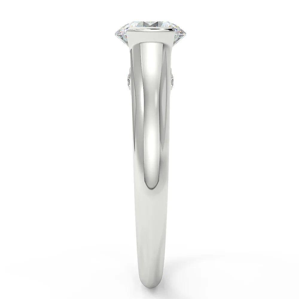 Modern Embrace F VVS1 Lab Grown Diamond Engagement Ring