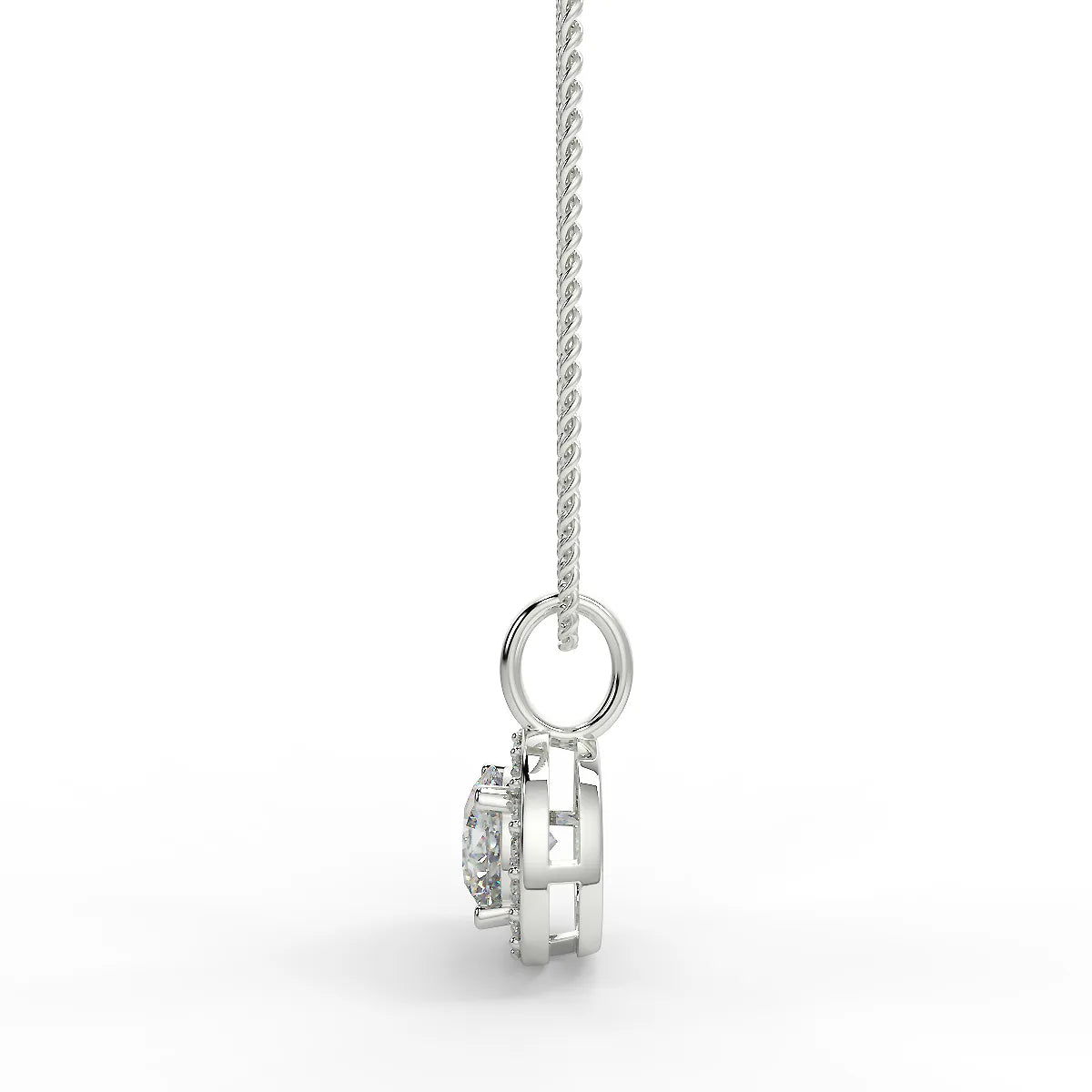 Radiant Aura F VVS2 Lab Grown Diamond Pendant